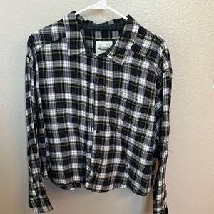 American Eagle Cropped Flannel.  Size Large.